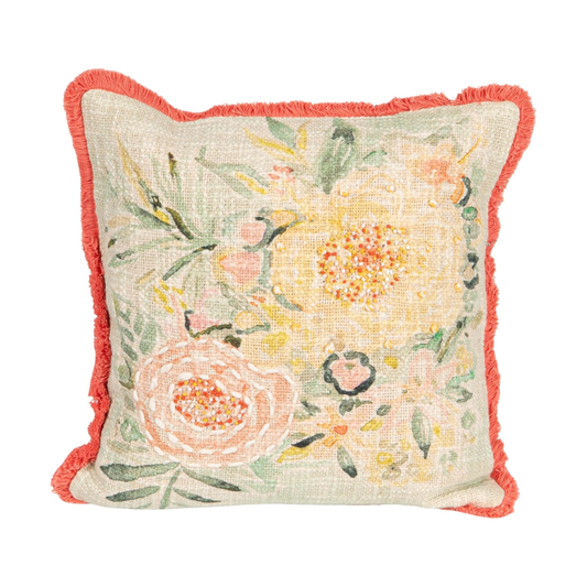 Flower Embroidery Pillow