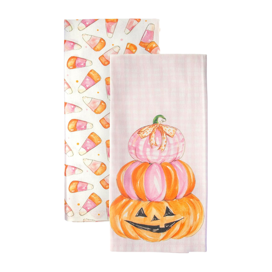 SALE Pink Candy Corn Tea Towels