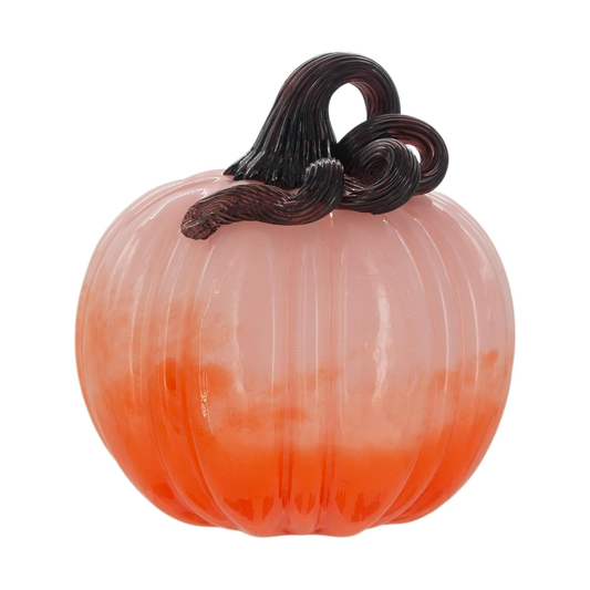 Ombre Pink and Orange Glass Pumpkin