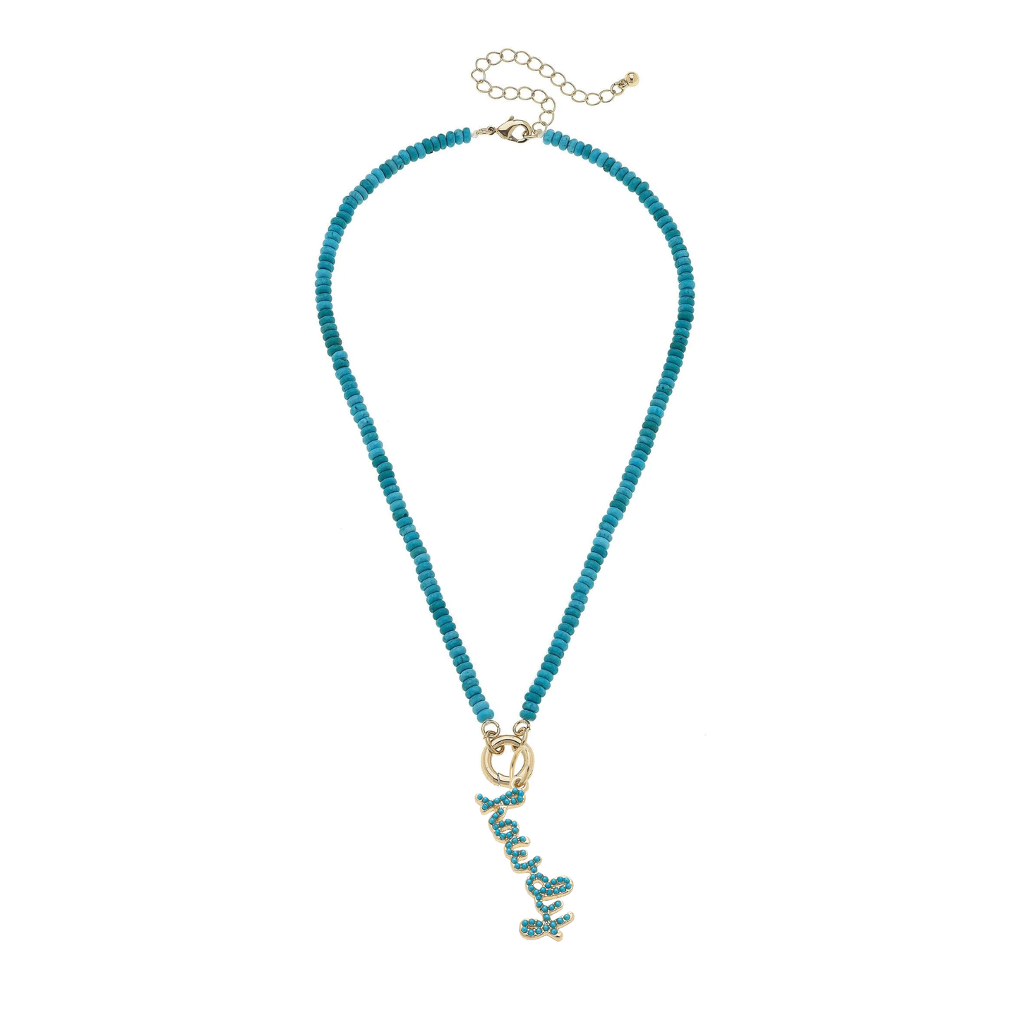 Turquoise Lucy Gemstone Necklace with Howdy Charm