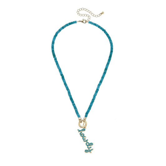 Turquoise Lucy Gemstone Necklace with Howdy Charm