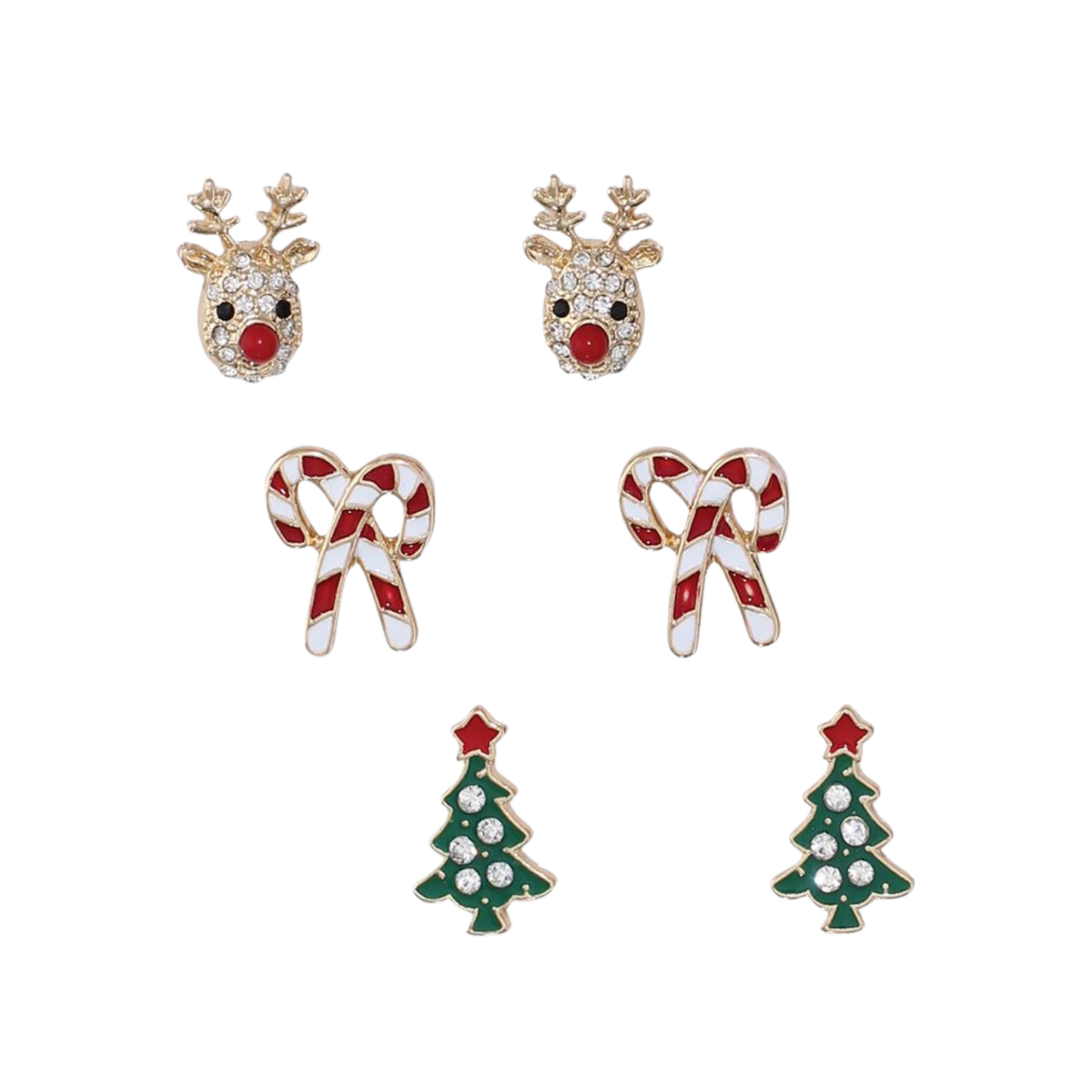 Rudolph, Tree Candy Cane Earrings