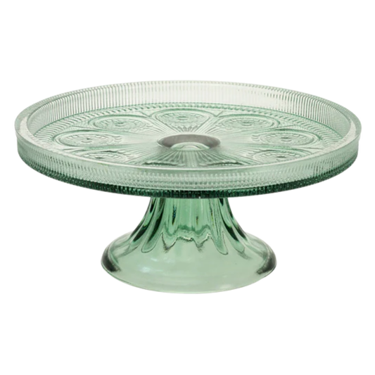 Sage Glass Cake Stand
