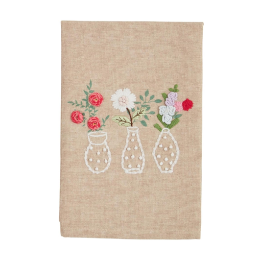 3 Vase Flower Towel