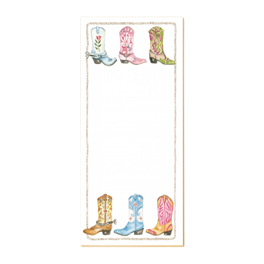 Colorful Cowboy Boots Skinny Notepad