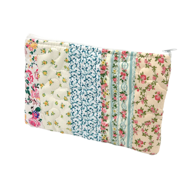 Paige Patchwork Stripe Quilted Makeup Bag