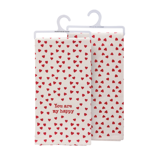 SALE You Are My Happy Tea Towel