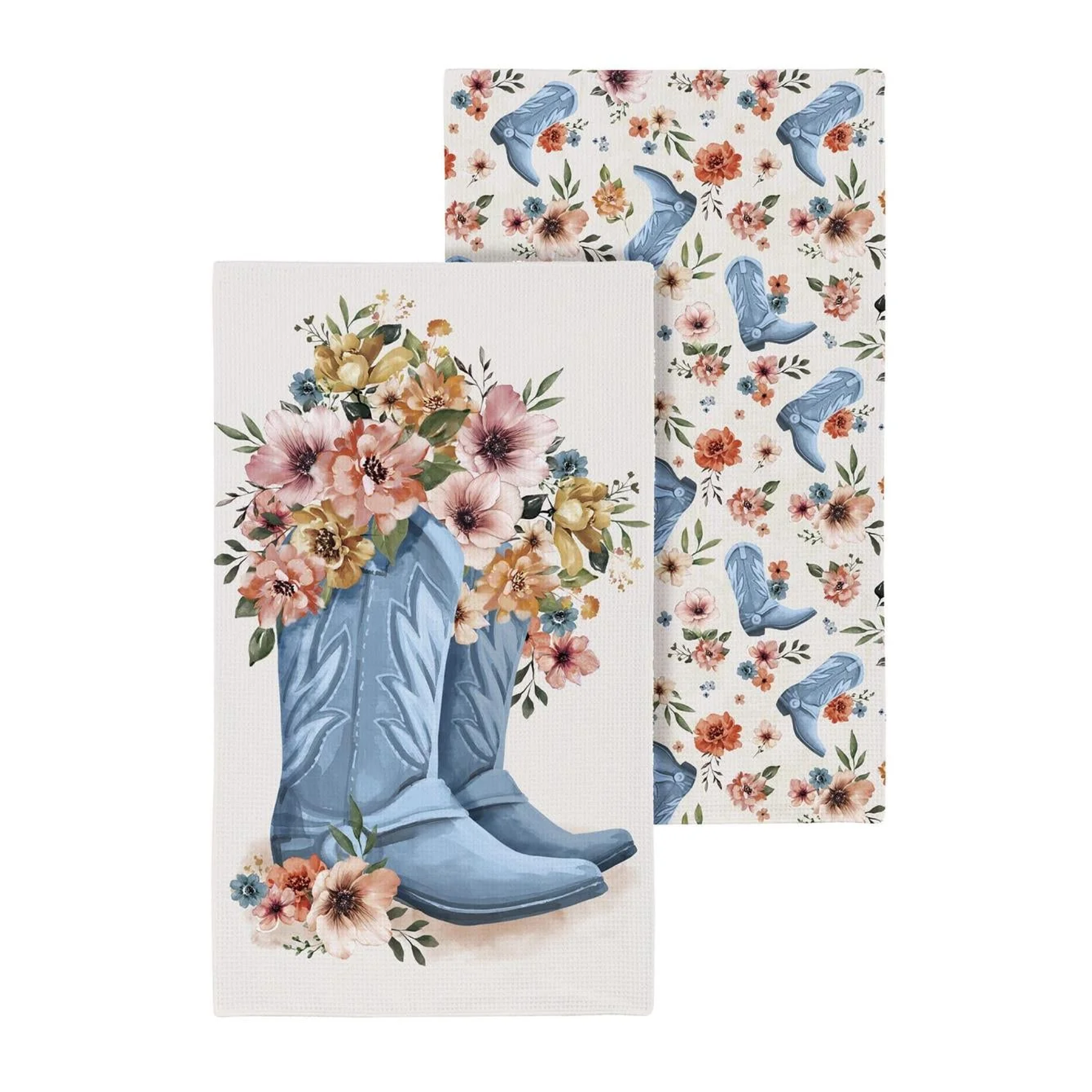 Cowboy Boots Kitchen Towel and Dish Cloth