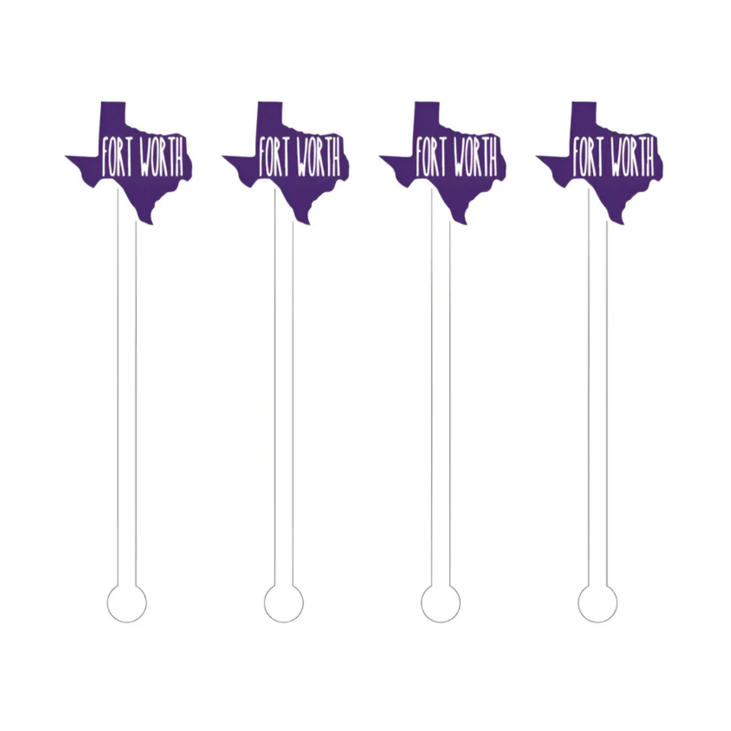 I Love Fort Worth Acrylic Stir Sticks