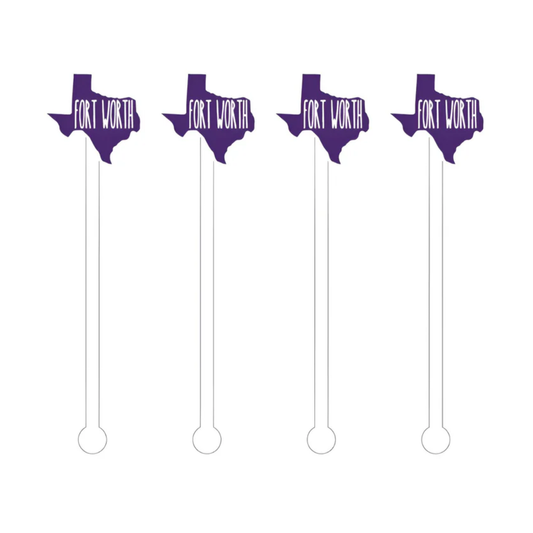 I Love Fort Worth Acrylic Stir Sticks