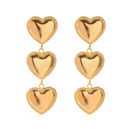 Triple Heart Studs