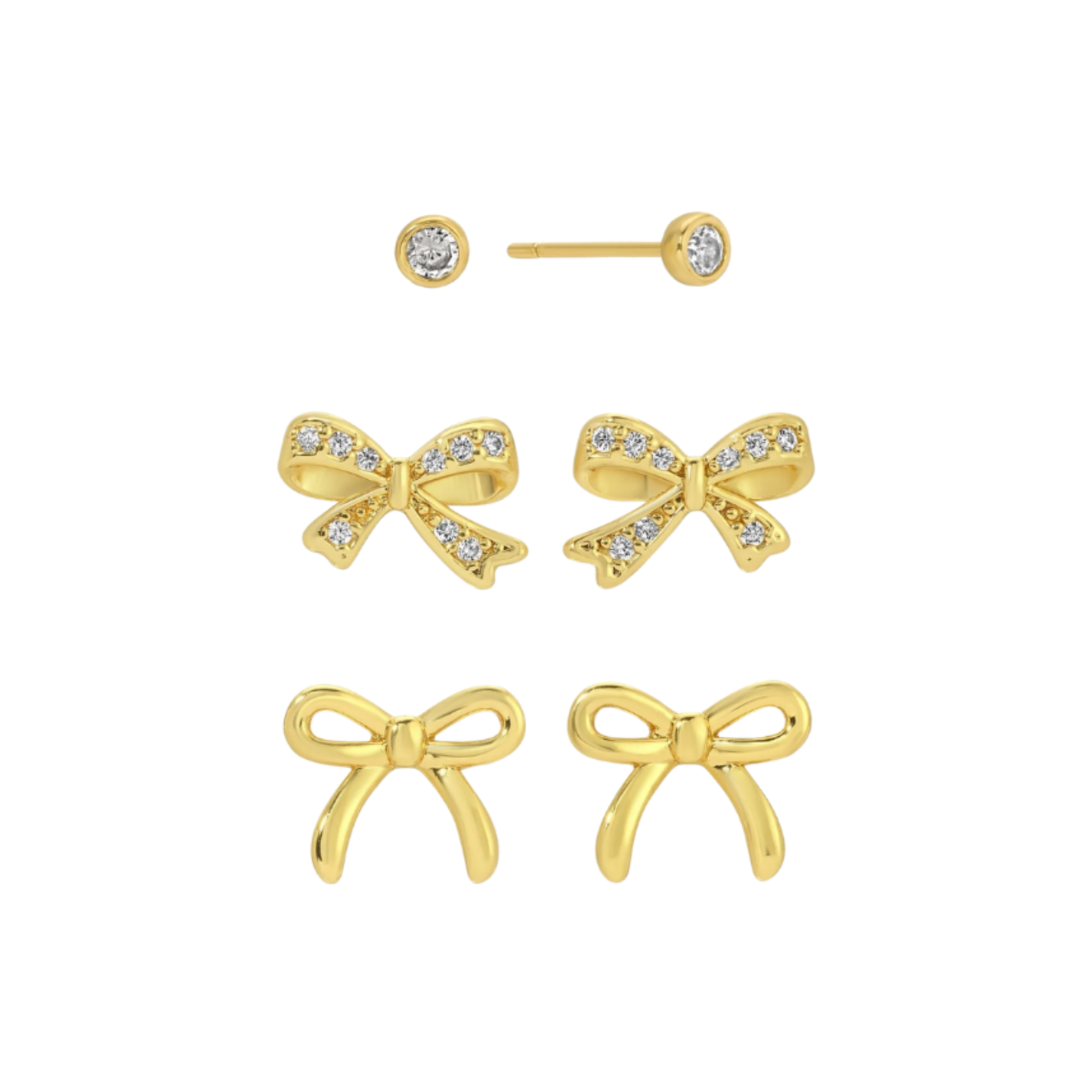 Bow Velvet Set Earrings