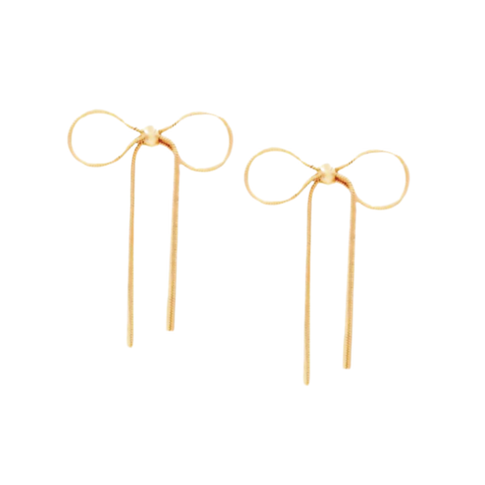 SALE Snake Chain Bow Ribbon Earring