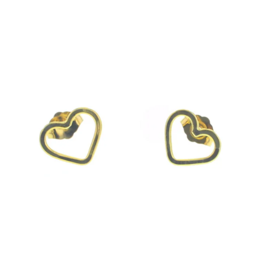 SALE Gold Stud Earring Heart