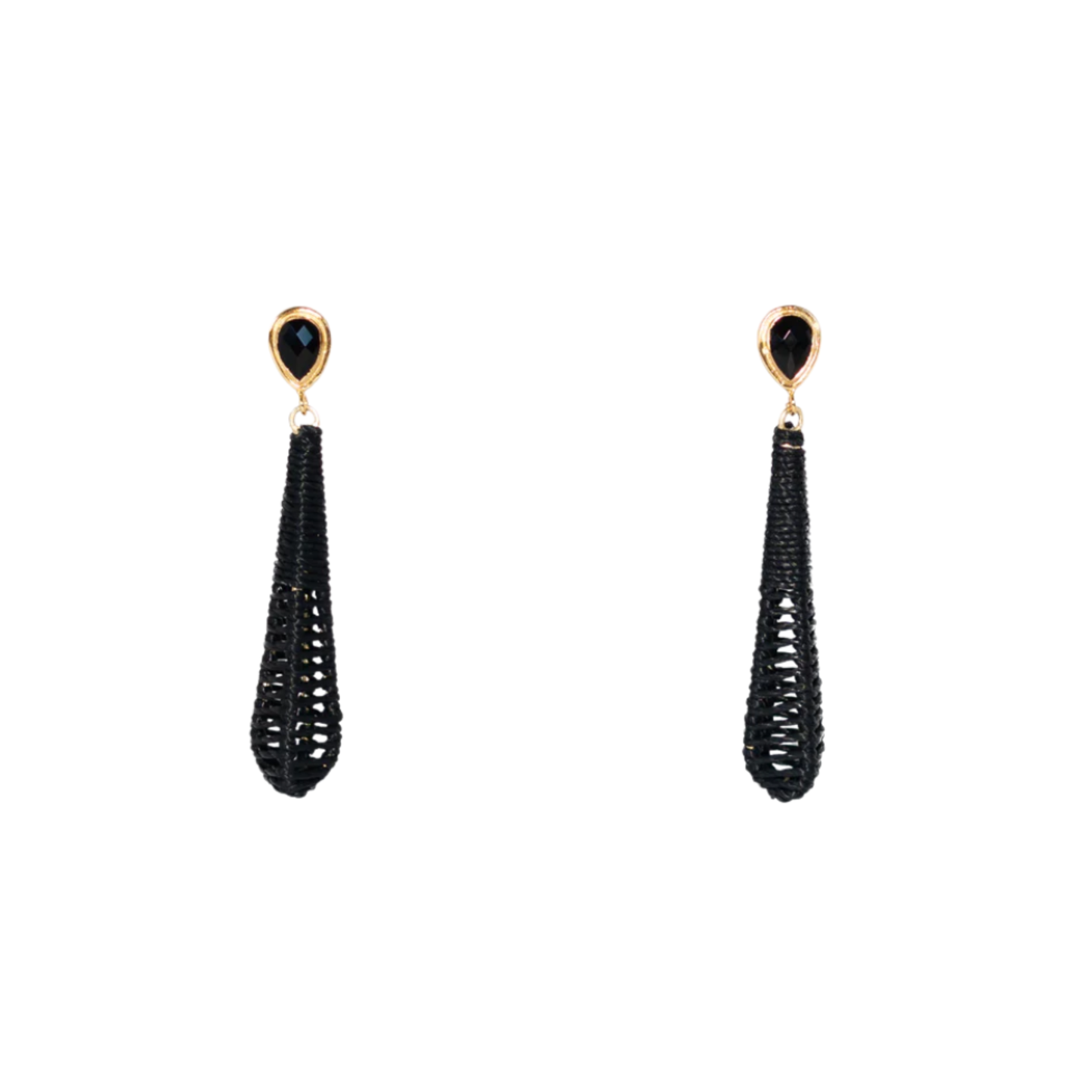 Dewdrop Raffia Earring - Black