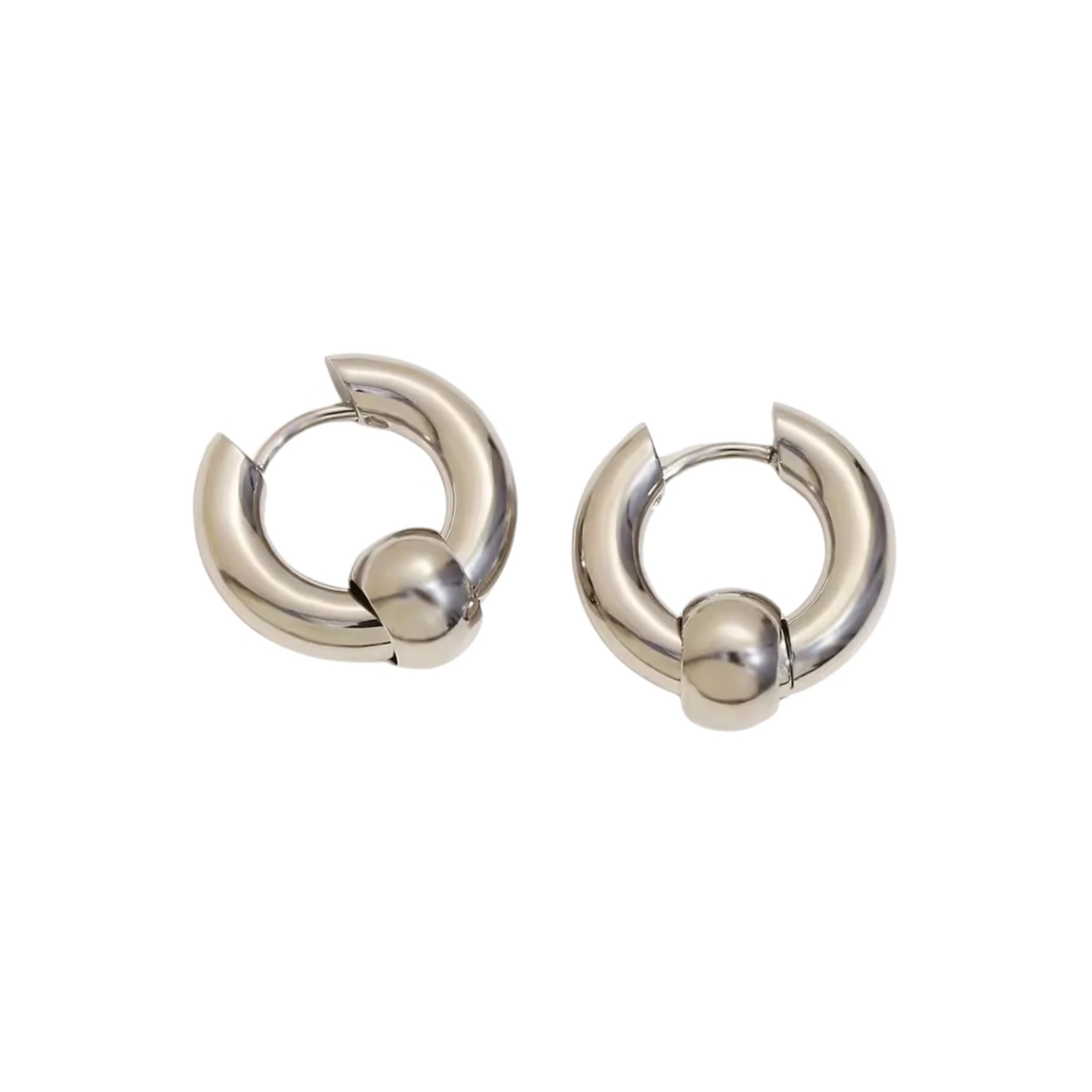 Birdie Hoops Silver Earring