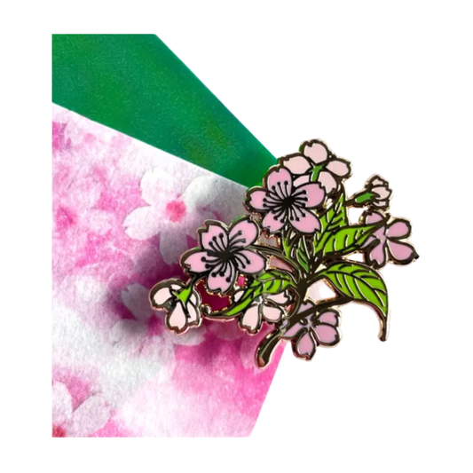 SALE Sakura Branch Japanese Cherry Blossom Enamel Pin
