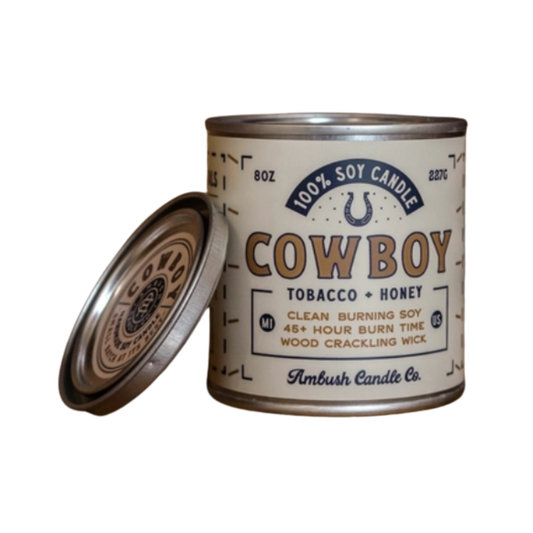 SALE Cowboy | Tobacco + Honey 8oz Soy Candle
