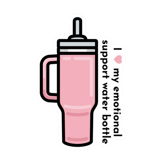 Emotional Support Water Bottle Vinyl Sticker