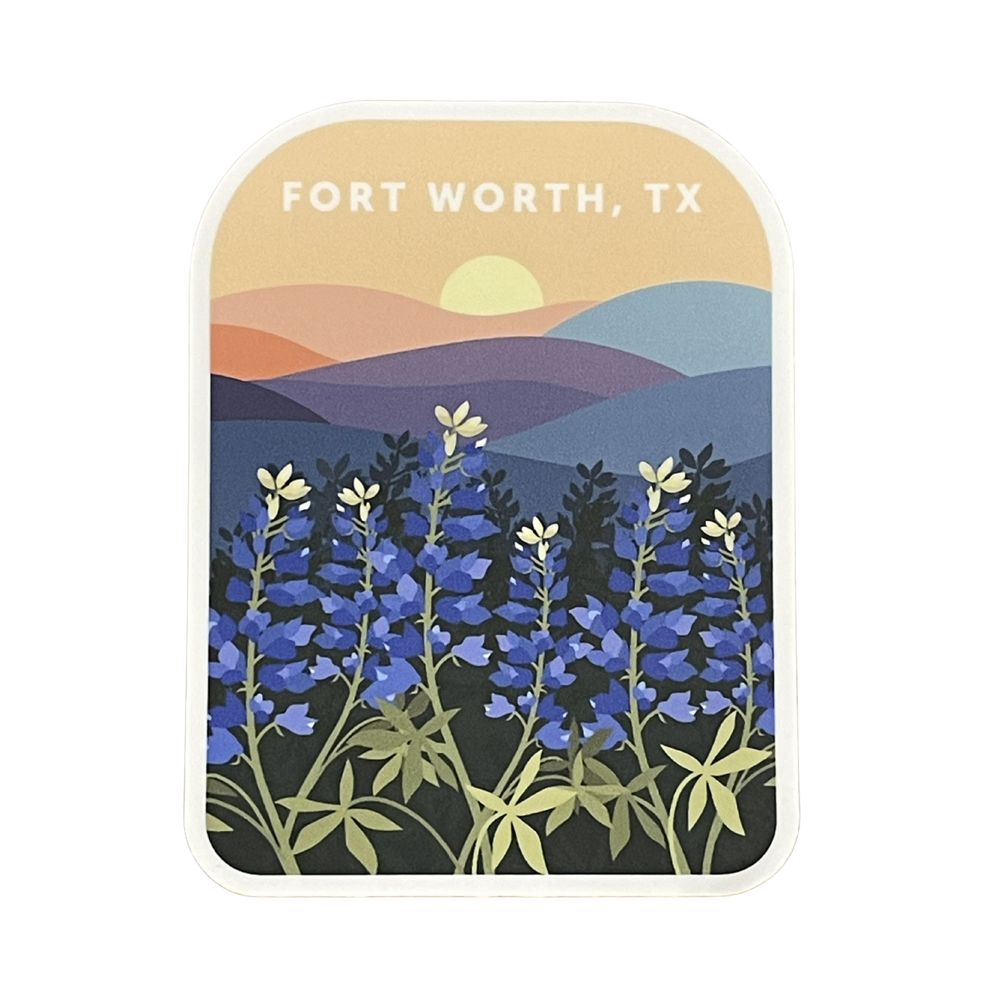 Bluebonnet Landscape Vinyl Sticker