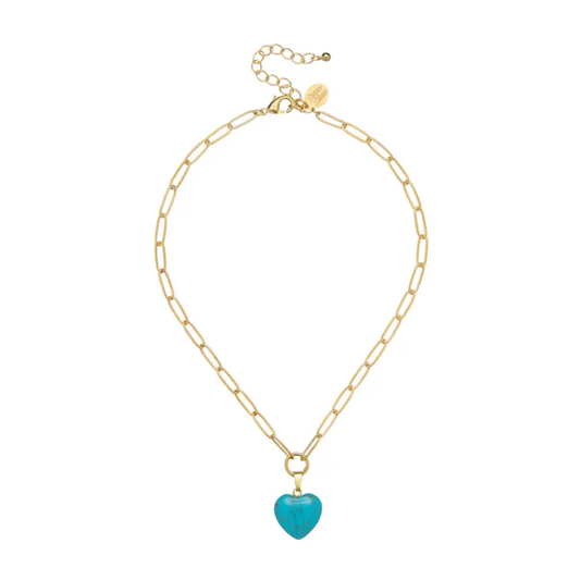 Audrey Heart Turquoise Necklace