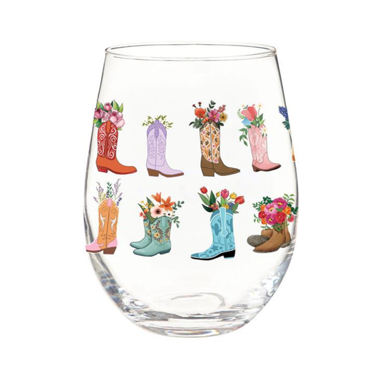 Boots & Bows Wine Glasses