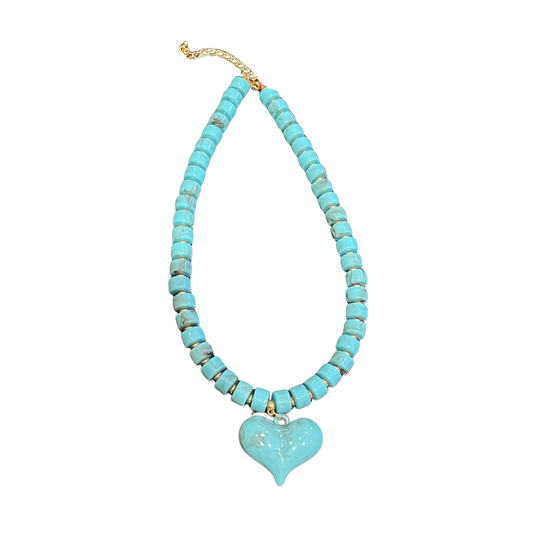 Single Heart Turquoise Necklace