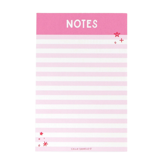 Pink Striped Notepad 4x6