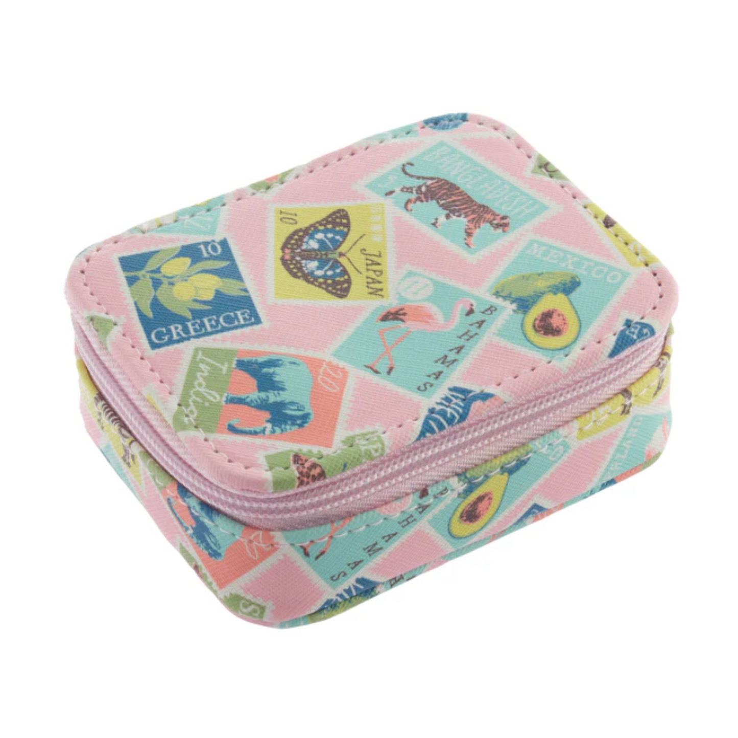 Travel Stamps Pill Case