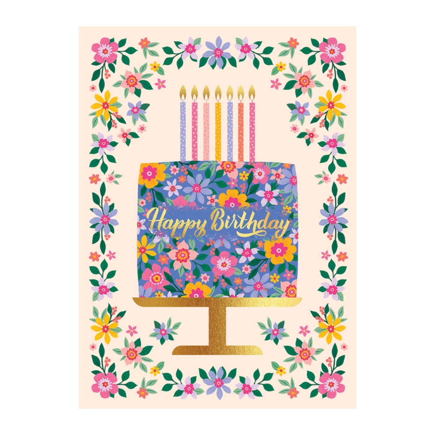 Floral Cake Birthday Card