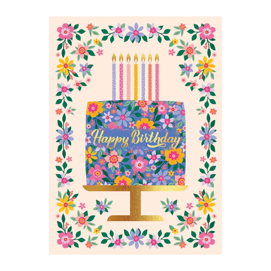 Floral Cake Birthday Card