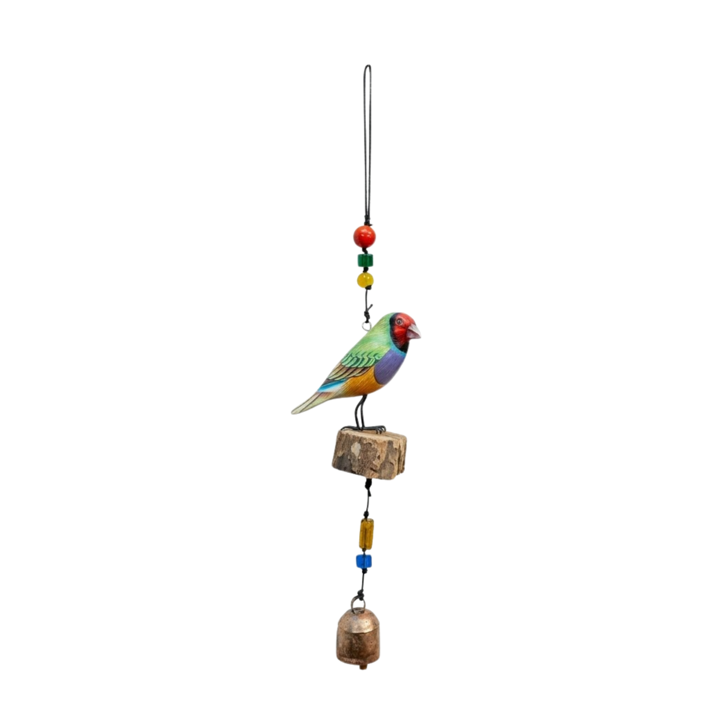 Wood Robin On a Stump Wind Chime