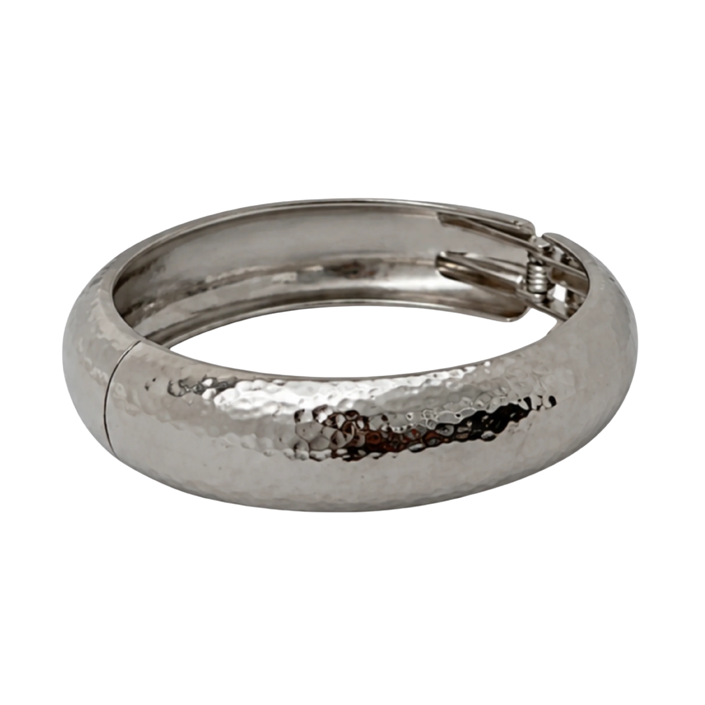 Hammered Bangle Silver Bracelet