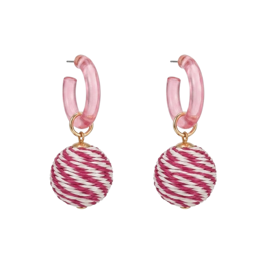 Whimsey Hoop Pink Earring