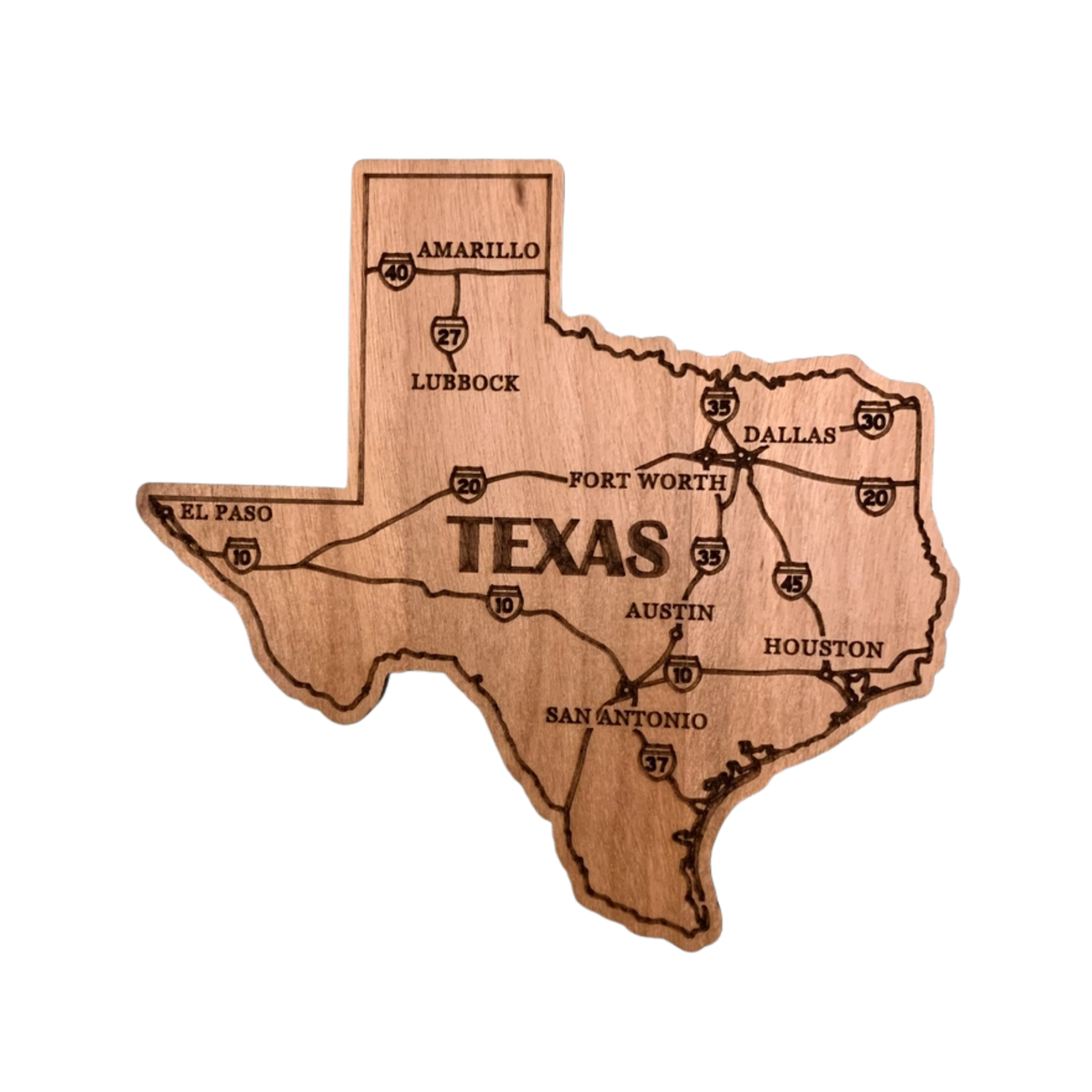 Texas Highways and City Map Magnet