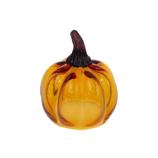 Small Amber Glass Pumpkin