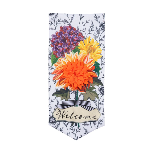 Fall Floral Toile Garden Flag