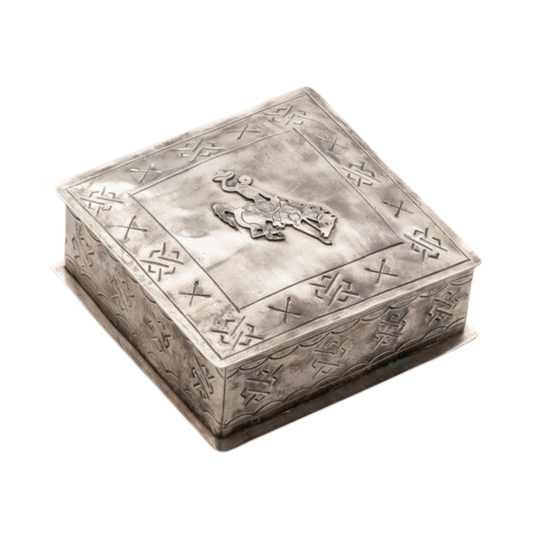 Stamped Silver Box with Bronco