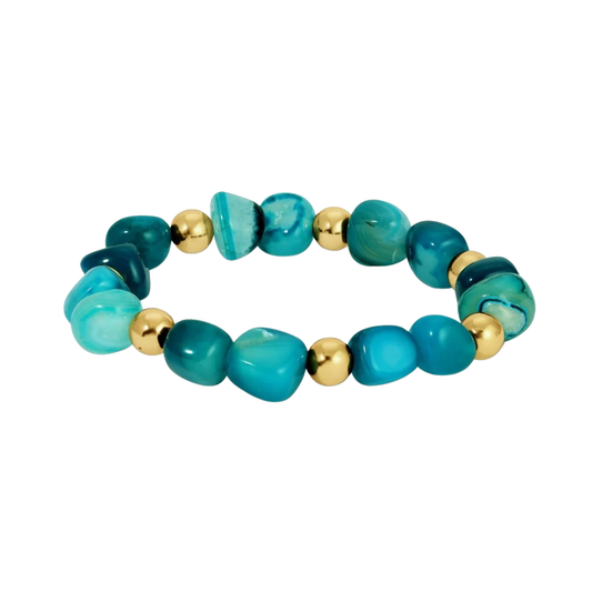 Ocean and Gold Stone Bracelet