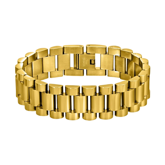 Gold Watch Band Bracelet Wide Water Resistant