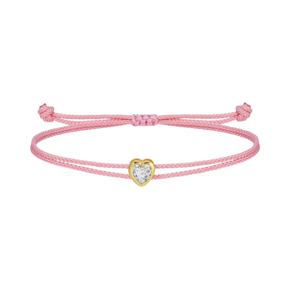 Pink Adjustable Bracelet with Heart
