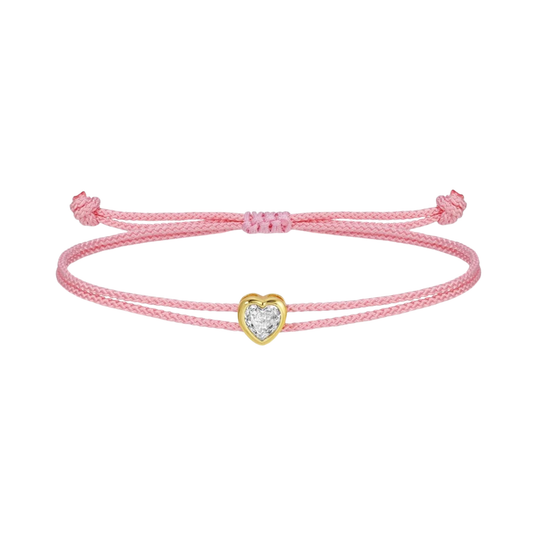 Pink Adjustable Bracelet with Heart