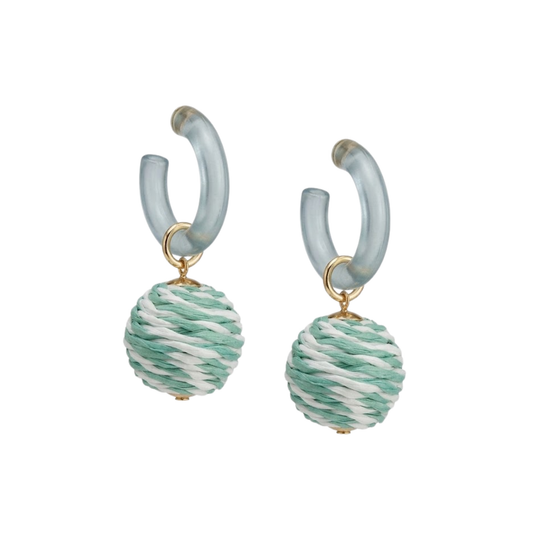 Whimsy Hoop Aqua Earring