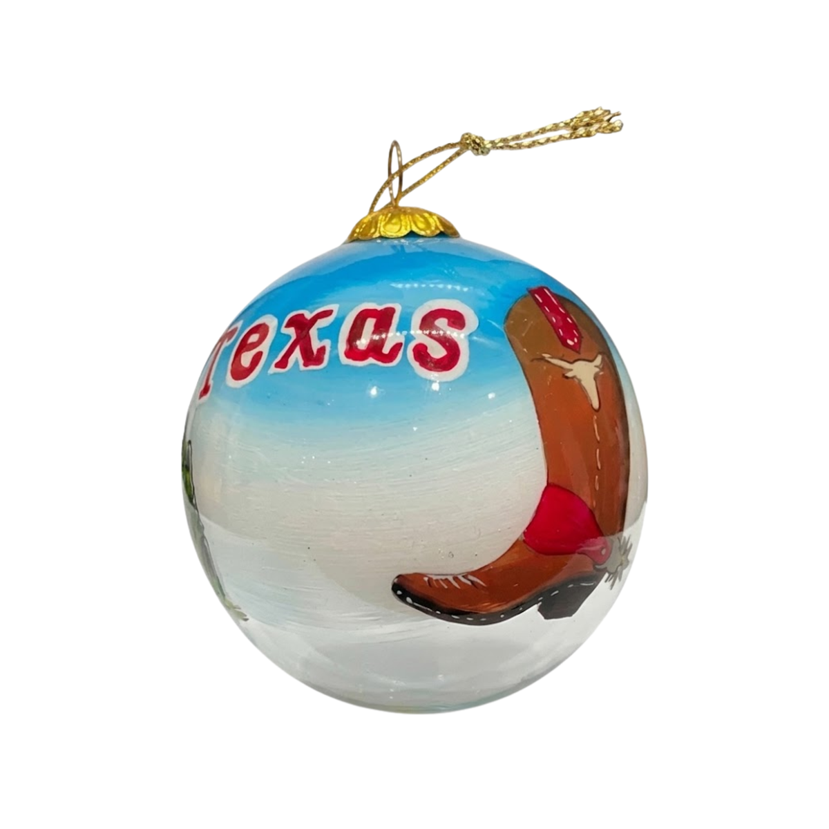 Texas Cowboy Boots and Flag Ornament