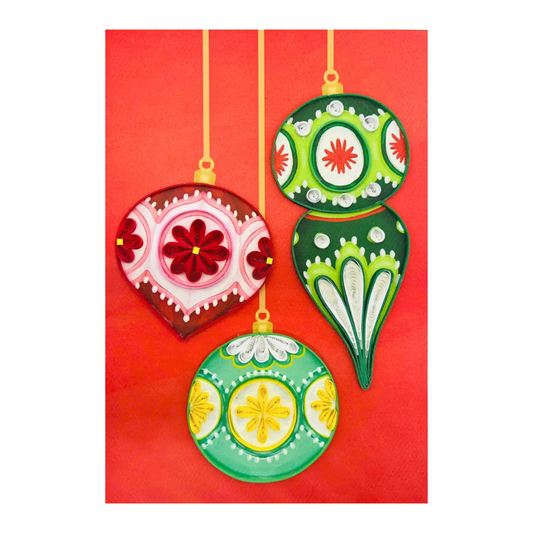 Baubles Quill Christmas Card