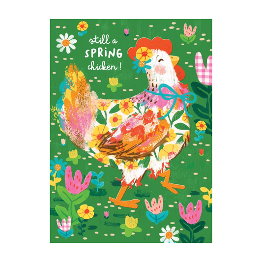 Spring Chicken Birthday Card