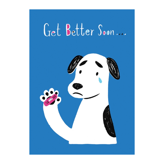 Dog w/ Sore Paw Get Well Card