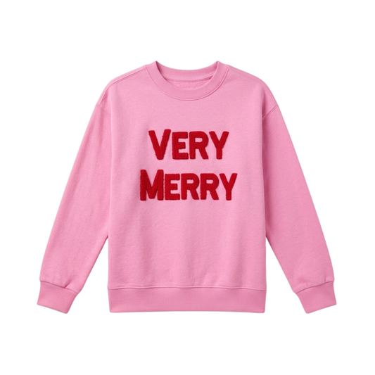 Very Merry Sweatshirt Pink