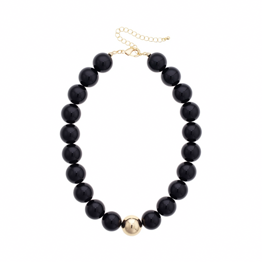 Black Beaded Necklace