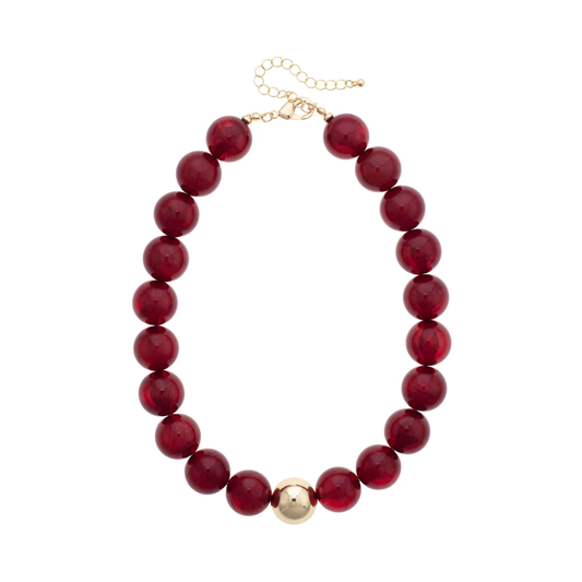 Plum Beaded Necklace
